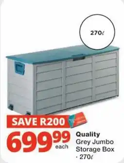 Checkers Quality Grey Jumbo Storage Box offer