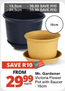 Checkers Mr. Gardener Victoria Flower Pot with Saucer offer
