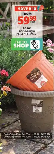 Checkers Sebor Cotta/Grigio Plant Pot offer
