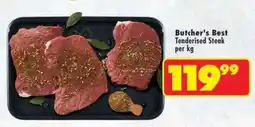 Shoprite Butcher's Best Tenderised Steak per kg offer