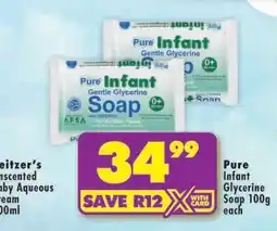 Shoprite Pure Infant Glycerine Soap 100g each offer