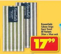 Shoprite Essentials Cubana Stripe Guest Towel offer