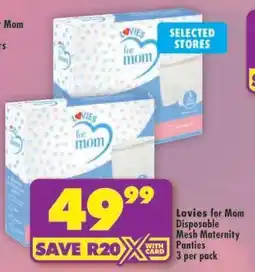 Shoprite Lovies for Mom Disposable Mesh Maternity Panties offer