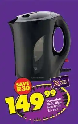 Shoprite Xssentials Black/White Auto Kettle 1.7ℓ each offer