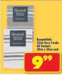 Shoprite Essentials Stitch Terry Swabs offer