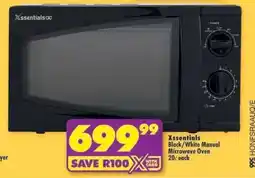 Shoprite Xssentials Black/White Manual Microwave Oven offer