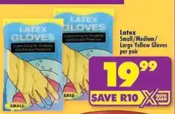 Shoprite Latex Small/Medium/Large Yellow Gloves per pair offer