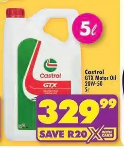 Shoprite CASTROL GTX MOTOR OIL 20W-50 5ℓ offer