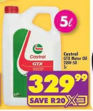 Shoprite CASTROL GTX MOTOR OIL 20W-50 5ℓ offer