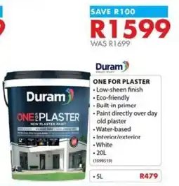 Chamberlain Duram ONE FOR PLASTER offer