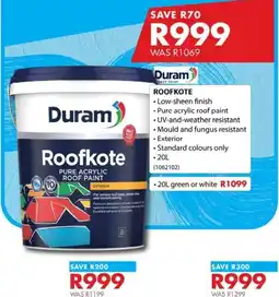 Chamberlain Duram Roofkote Pure Acrylic Roof Paint offer