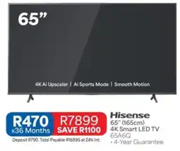 OK Furniture Hisense 65" (165cm) 4K Smart LED TV 65A6Q offer