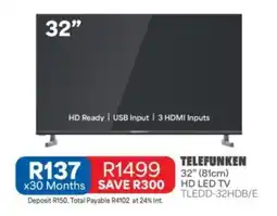 OK Furniture TELEFUNKEN 32" HD LED TV offer