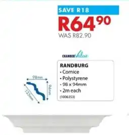 Chamberlain Chamber Value Randburg Cornice offer