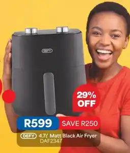 OK Furniture DEFY 4.7l Matt Black Air Fryer offer