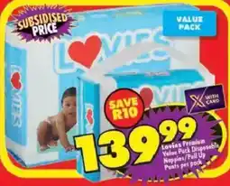 Shoprite Lovies Premium Disposable Nappies/Pull Up Pants offer