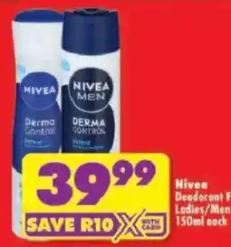 Shoprite Nivea Deodorant offer