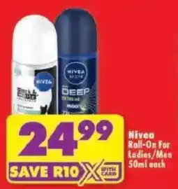 Shoprite Nivea Roll-On offer