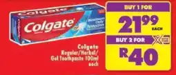 Shoprite Colgate Regular/Herbal/Gel Toothpaste offer