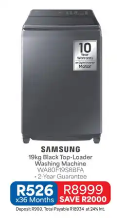 OK Furniture SAMSUNG 19kg Black Top-Loader Washing Machine offer