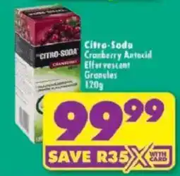 Shoprite Citro-Soda Cranberry Antacid Effervescent Granules offer