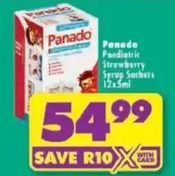 Shoprite Panado Paediatric Strawberry Syrup Sachets offer