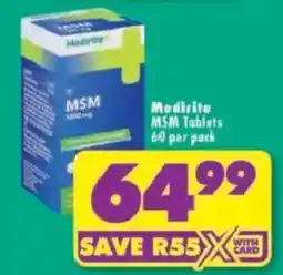 Shoprite Medirite MSM Tablets offer