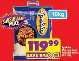 Shoprite Spekko Blue Long Grain Parboiled White Rice offer