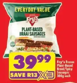 Shoprite Fry's Plant-Based Braai Sausages offer
