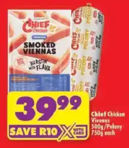 Shoprite Chief Chicken Smoked Viennas offer