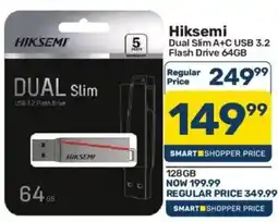Pick n Pay Hiksemi Dual Slim A+C USB 3.2 Flash Drive 64GB offer