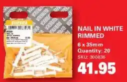 Cashbuild Eureka Nail In White Rimmed offer