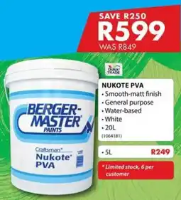 Chamberlain Berger-Master Paints Nukote PVA offer