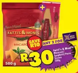 Shoprite Fatti's & Moni's Macaroni/Spaghetti/Pasta Screws offer