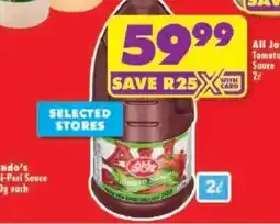 Shoprite All Jolly Tomato Sauce offer