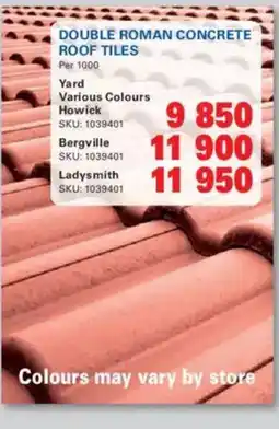 Cashbuild Double Roman Concrete Roof Tiles offer