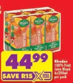 Shoprite Rhodes Tropical 100% Fruit Juice Blend offer