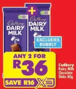 Shoprite Cadbury Dairy Milk Chocolate Slabs offer