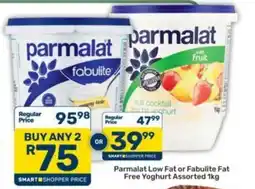 Pick n Pay Parmalat Low Fat or Fabulite Fat Free Yoghurt Assorted offer
