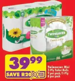 Shoprite Twinsaver Mini 2-Ply Toilet Rolls offer