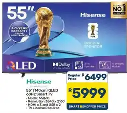 Pick n Pay Hisense 55" (140 cm) QLED 60Hz Smart TV offer