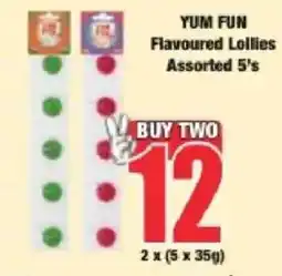 Boxer YUM FUN Flavoured Lollies Assorted offer