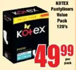 Boxer Kotex Pantyliners offer
