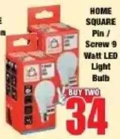 Boxer HOME SQUARE Pin / Screw 9 Watt LED Light Bulb offer