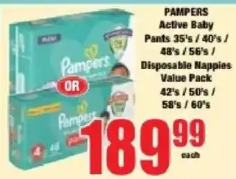 Boxer Pampers Active Baby Pants offer