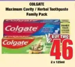 Boxer Colgate Maximum Cavity / Herbal Toothpaste offer