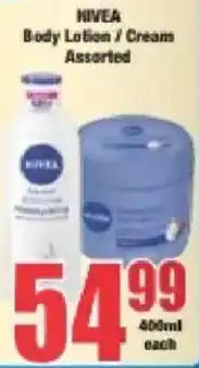 Boxer NIVEA Body Lotion / Creams Assorted offer