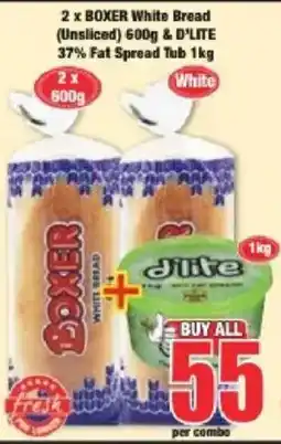 Boxer BOXER White Bread & D'LITE 37% Fat Spread Tub offer