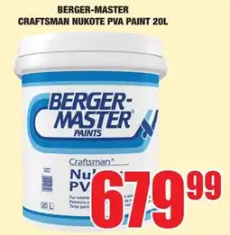 Boxer Build BERGER-MASTER CRAFTSMAN NUKOTE PVA PAINT offer