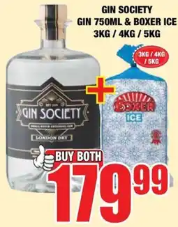 Boxer Liquors Gin Society Gin 750ML & Boxer Ice offer